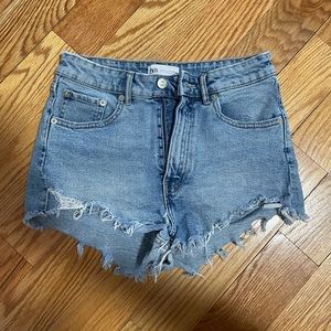 ZARA light wash denim shorts